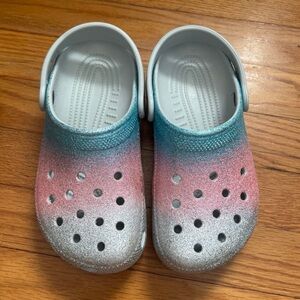 Multi color crocs size 2